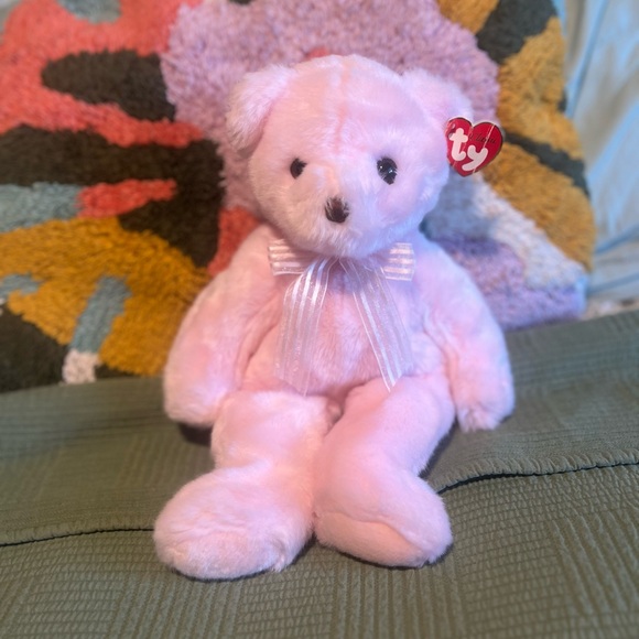 Ty Other - Vintage 2001 Rosette Teddy Bear Light Pink Classic Collectible TY 13”